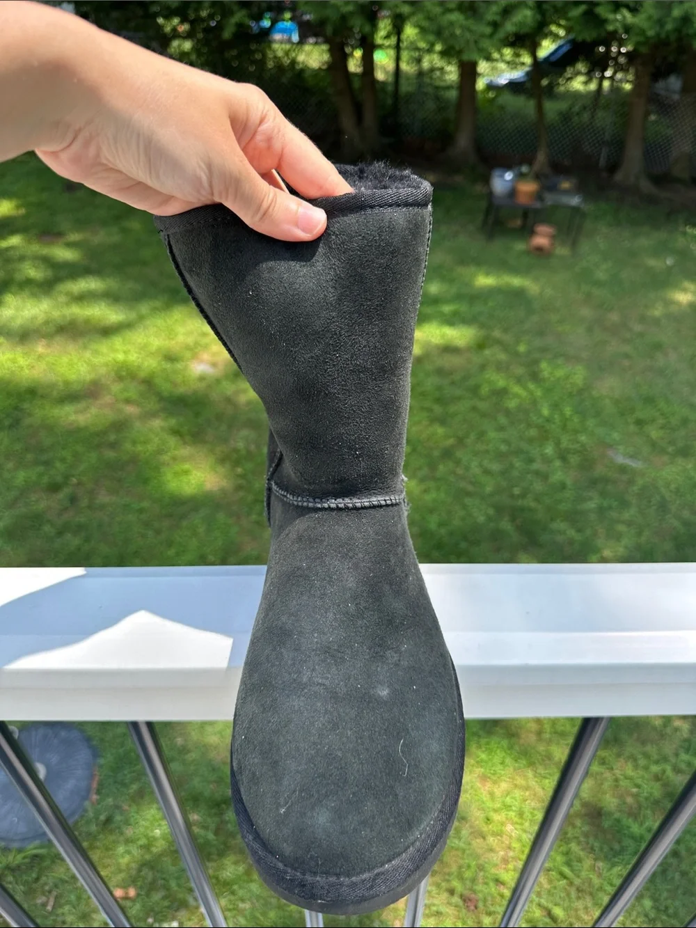 UGG Classic Short Black Suede Winter Boots